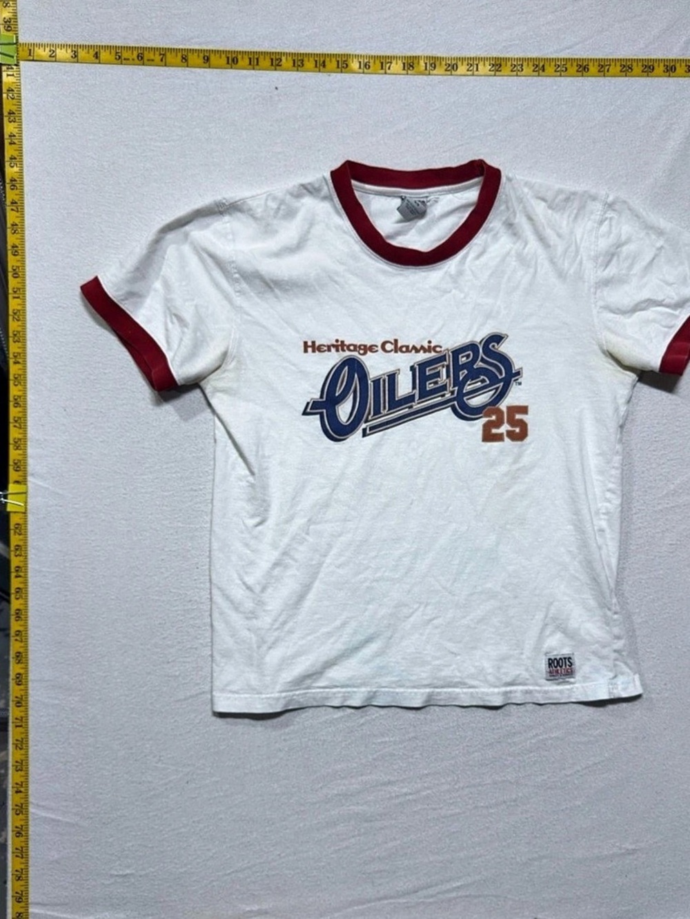 Roots Athletics Heritage Classic Oilers 25 Color Block Tee Size Medium